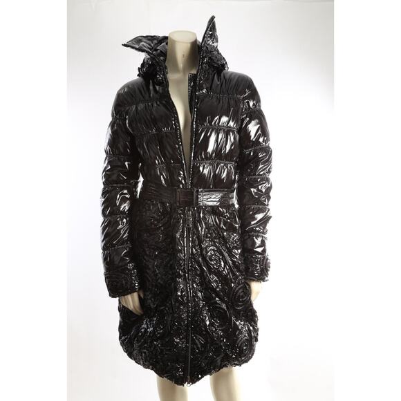 CELYNb Black Shiny Quilted Down Winter Puffer Jacket Size XS - Picture 10 of 14